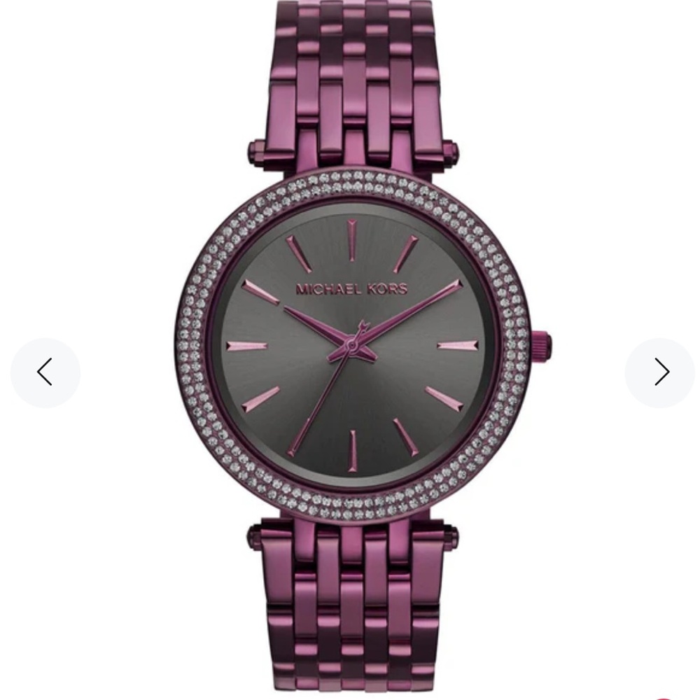 Michael Kors 39mm Watch Plum/Gunmetal Stainless Steel Watch